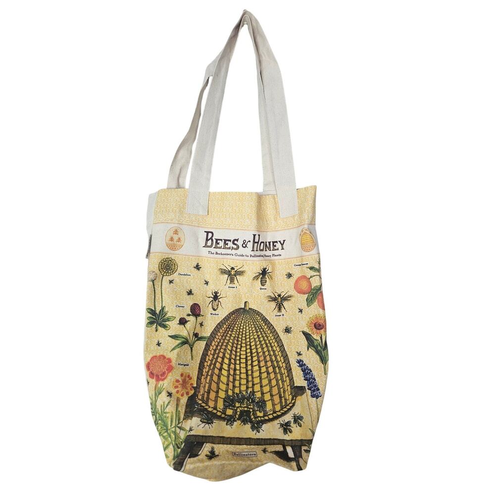 Cavallini Co San Francisco Canvas Tote Bag Bee Hive Honey Market Reusable